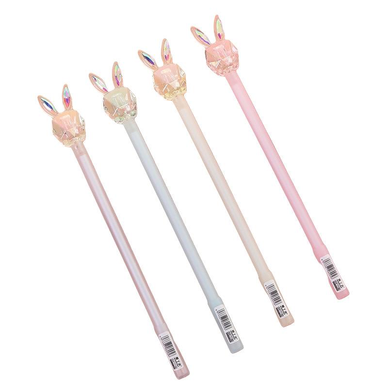 1 Piece Stationery Cute Crystal Rabbit Gel Pen School Office Kawaii Supplies Creative Gift Pens