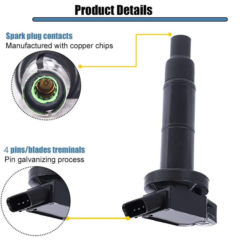 RIGHTPARTS 90919-02244 9091902244 Zündspulen für Toyota Camry Highlander RAV4 Scion Lexus 2.4L 90919-02266 90919 02244 UF333