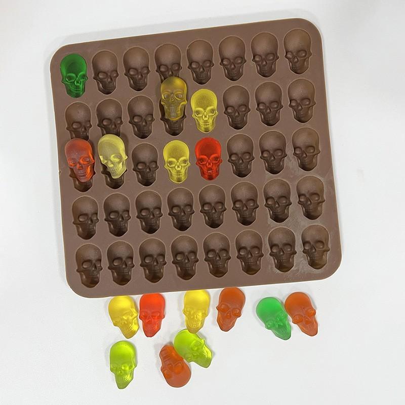 40 Holes Skull Ice Cube Silicone Mold Halloween Creative Decoration Reusable Bar Party Ice Making DIY Candy Chocolate Baking