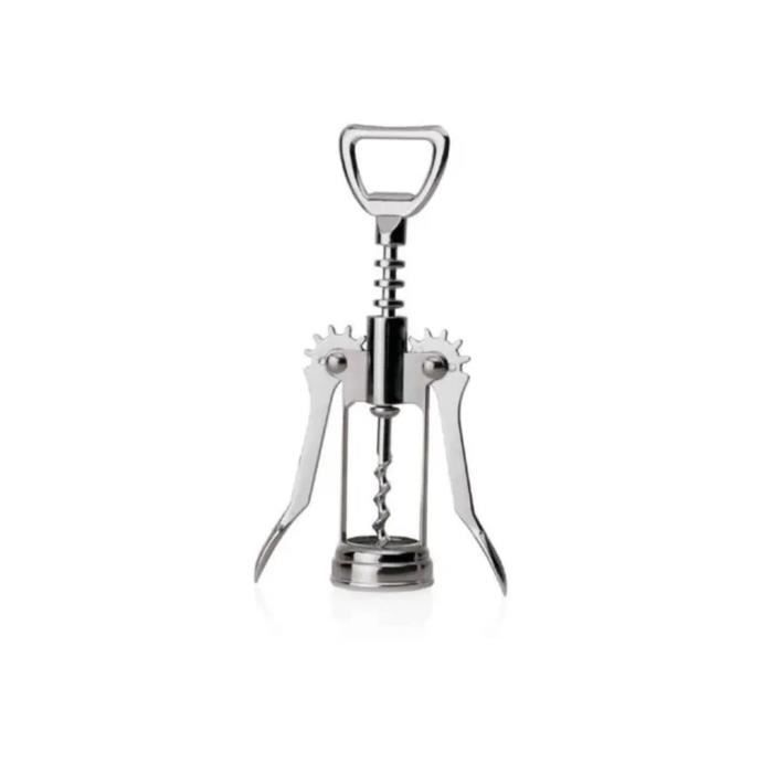 Sacacorchos de alas - ICH-ZAPFE.DE - 17 cm - Abrebotellas integrado - Color gris - 1 pieza