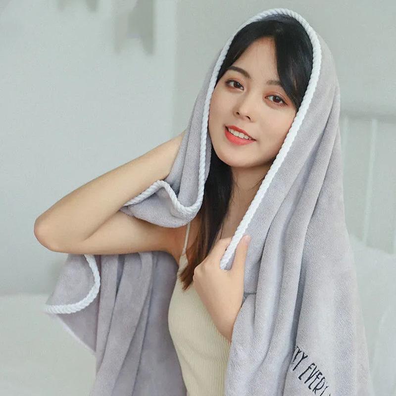 Adult's Bath Towels Super Absorbent Non-shedding Thicker Towels Baby Household Wraps Quick-dry Bath Towels Body Wrap Solid Color Towels for Bathroom