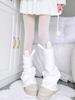 Subculture Pure White Wings Horn Leg Cover Japanese Harajuku Stacked Over Knee Socks Autumn and Winter Personalized Strap Socks
