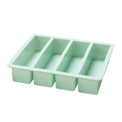 Stampo in Silicone a 4 Griglie Cubetti di Ghiaccio Forma Rettangolare Alimenti Complementari Teglia Morbida Stampo per Torta Candela Fatto a Mano