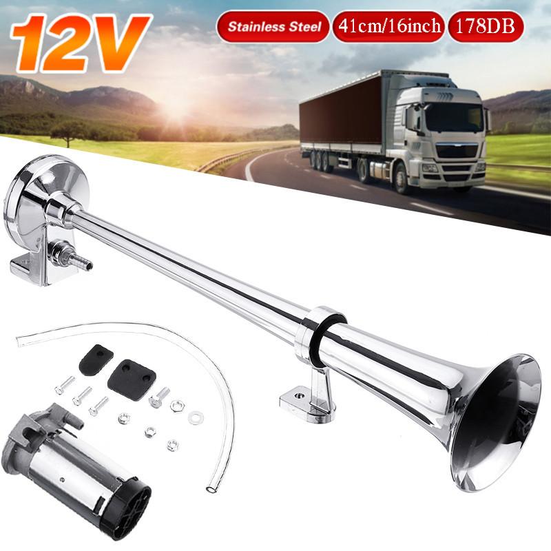 12V Car Horn Van Single Horn Truck For 178DB Train Marine Aviation Compressor Kit + Wire Good Sound Horn Without Vibration Kit