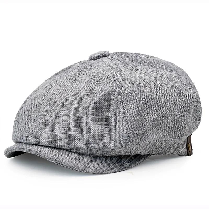 Wool Newsboy Cap Men Grey Herringbone Flat Caps Women Men British Painters Hat Soft Autumn Winter Hats Octagonal Cap BLM09