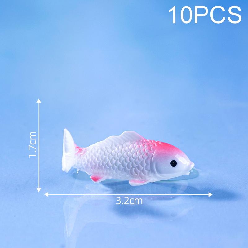 10Pcs DIY Decorative Goldfish Figurines Home Decor Dollhouse Miniature Model Fish Carp Simulation Animals Kids Toys