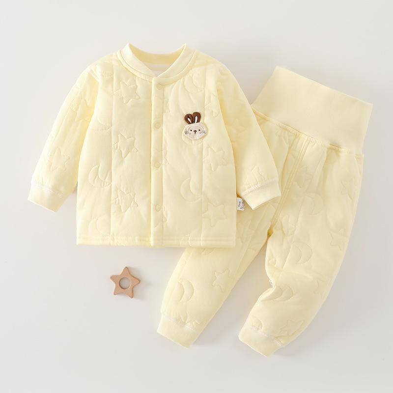 Jingqi Gestepptes Baby-Set - Herbst/Winter Warm Geteilte Kleidung & Unterwäsche