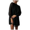 Women's Fashion  And Winter New Bubble Long Sleeve Lace Collar Dress