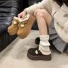thick-soled cotton slippers women's 2025 snow boots Birkenstock boots women's piled thickened fluffy warm winter cotton shoes bread shoes