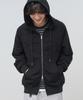 Moderment Applique Washed Oversized Zip-Up Hoodie [Black]