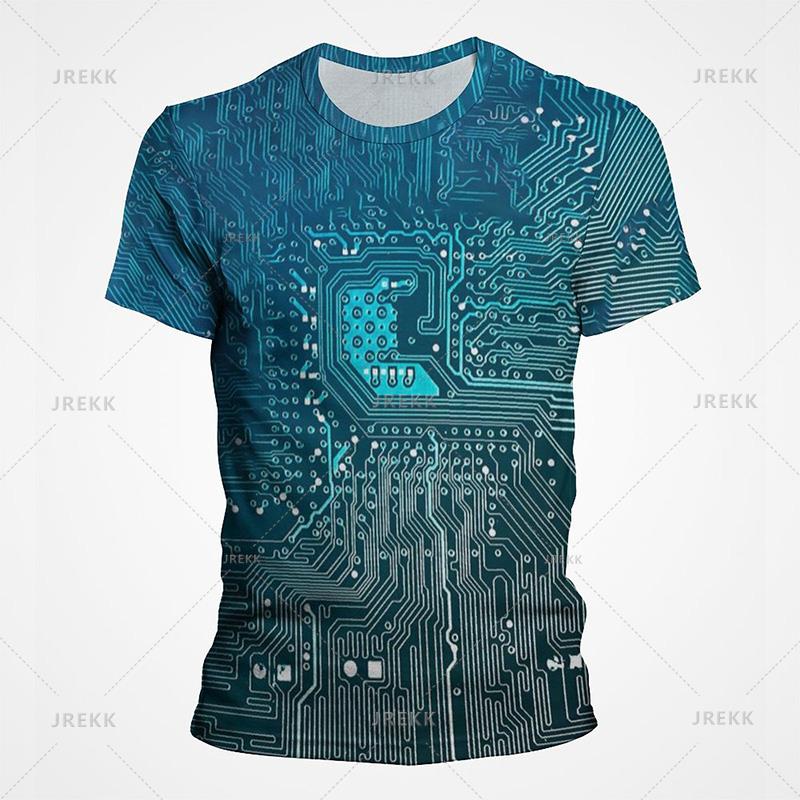 3D Motherboard CPU Processor Line Circuit Board Printing Tees Fashion Streetwear Graphic T-shirts Men Women Summer New T Shirt