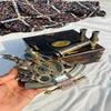 12.7 cm Brass Compass Sextant with Wooden Case Perfect Navigational Tool for Mariners Collectors J Scott London-Brass Sextant Gift