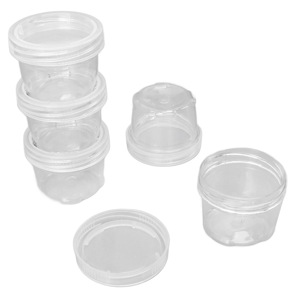 5PCS Portable Sauce Bottle Salad Dressing Container Reusable Plastic Small Condiment Cups Set with Lids and Storage Bag