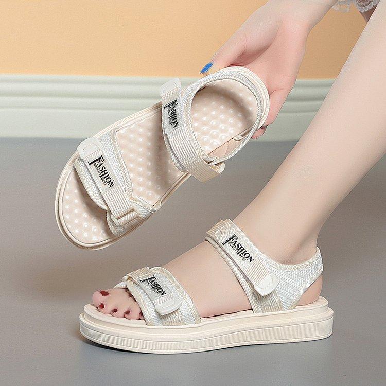 Velcro Roman beach sandals women's 2025 summer new massage sole mother model non-slip soft-soled beach sandals