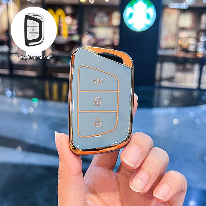 Compatible Car Key Cover for JAC Jiayue A5, X4, X7, iC5, iEVS4/7S, T8 Refine, S4, S7, M6 with Buckle