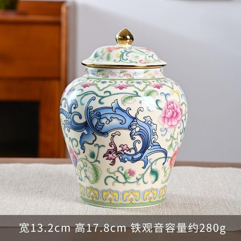Vintage Ceramic Tea Canister Home Moisture-proof Storage for Candy Nuts and Coffee Beans Desktop Blue and White Porcelain Vase