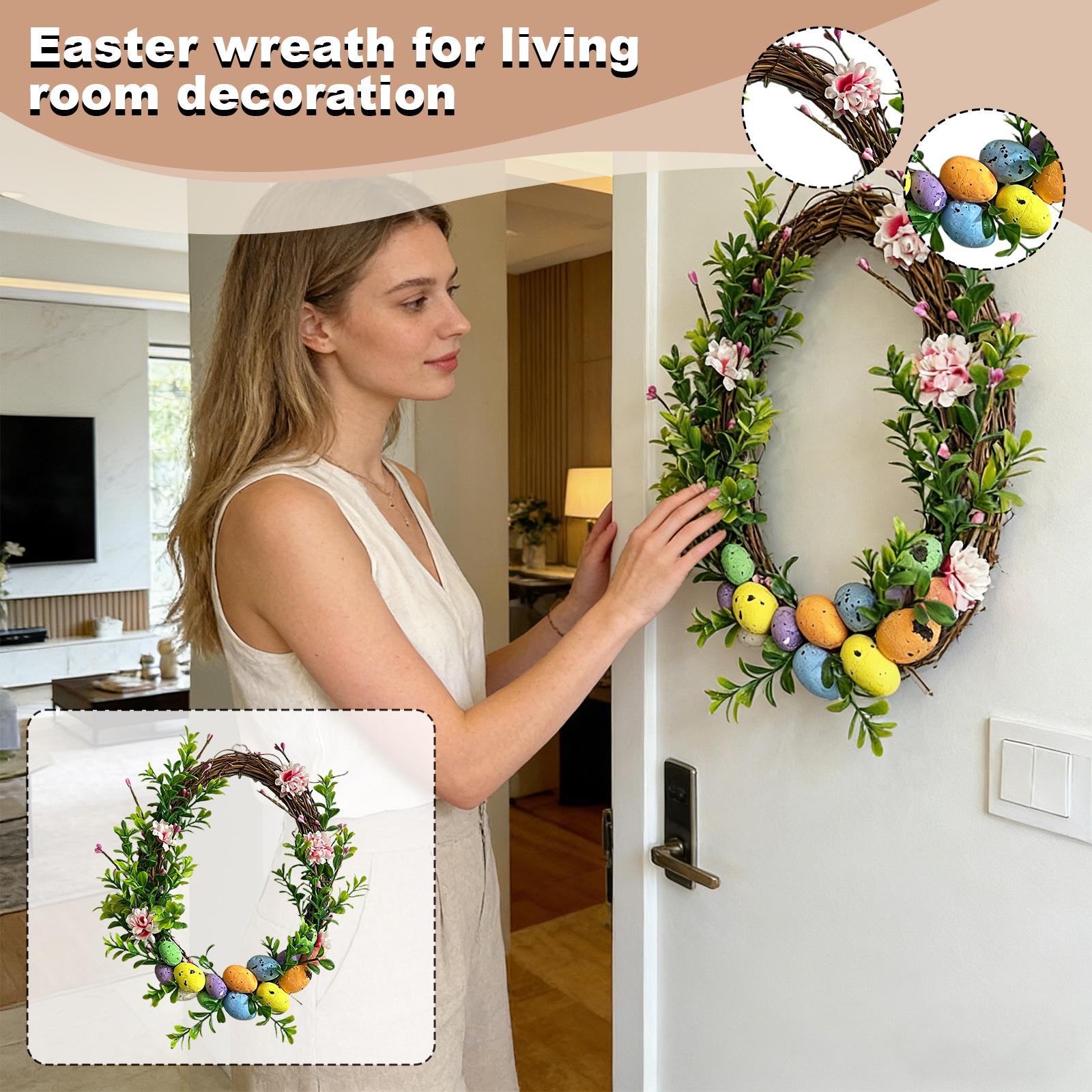 

Штучний Великодній Декоративний Вінок, Зелений, З Натуральним Відчуттям One Size