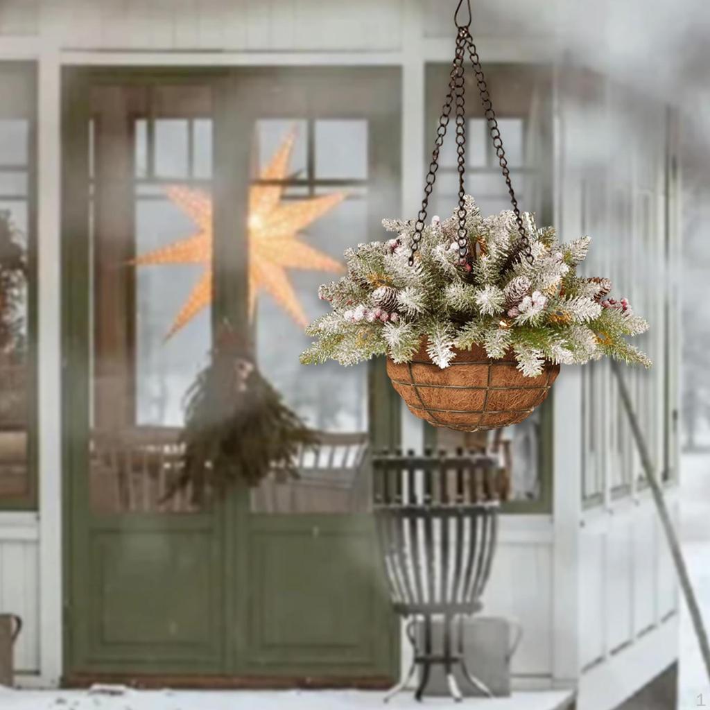 Sztuczny Świąteczny Wiszący Kosz Dekoracyjny Kolekcja Uroków Rekwizyt do Zdjęć Rekwizyty Okienne
