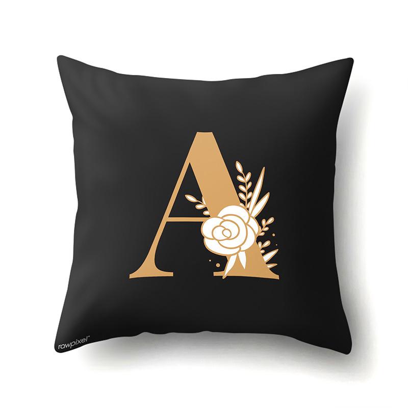 

Полиэстеровая наволочка Украшение для автомобиля Дом 26 английских букв с принтом Поясничная подушка Наволочка для диванной подушки No pillow core