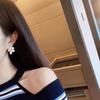 2024 New Korea Jewelry Exaggerated White Acrylic Zircon Flower Earrings Elegant Women Design Fashion Wedding Party Accessories