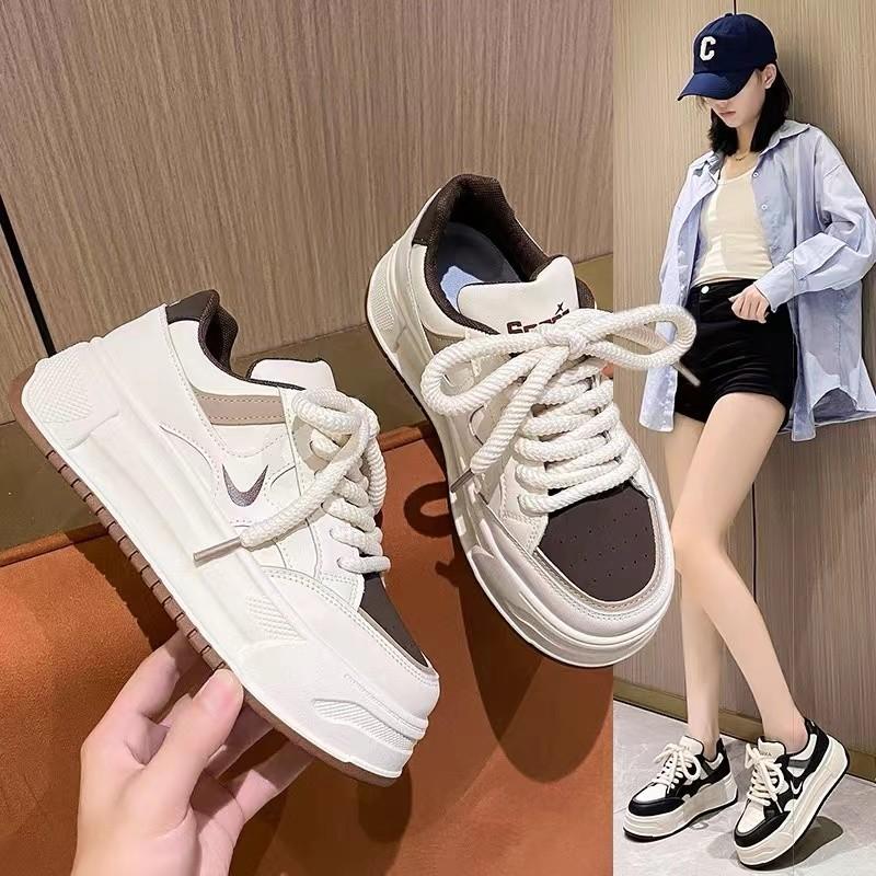 Popular platform white shoes women's autumn and winter 2024 new fashion versatile casual sports running shoes trendy board shoes E1