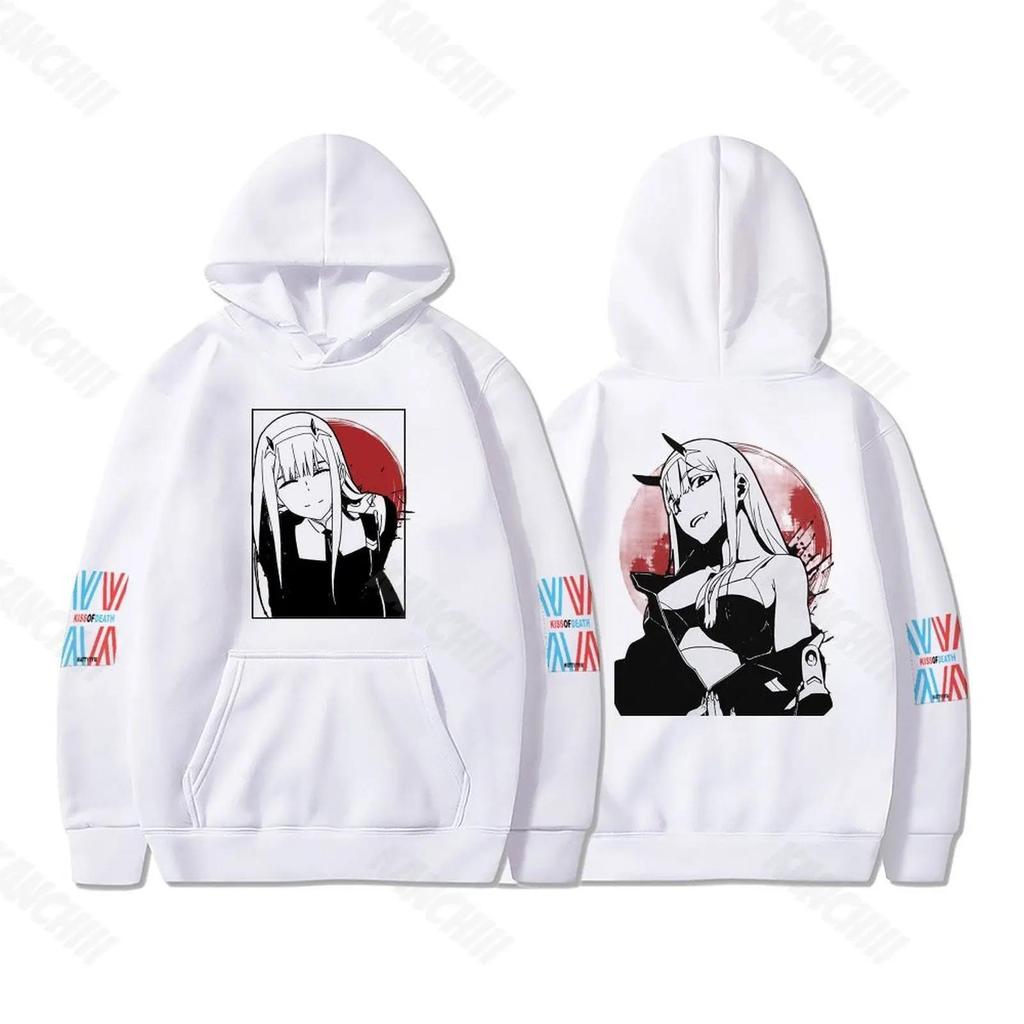 Anime DARLING In The FRANXX Hoodies Men and Women Harajuku Pullover Street Wear Unisex Autumn Winter Plushed Sweater