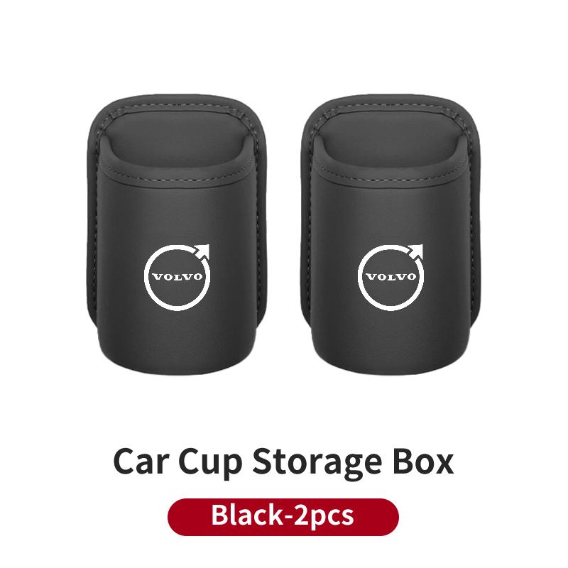 Leather Car Door Cup Holder Organizer Storage Bin Drink Rack Auto Cup Holder Car Interior Accessories For Volvo XC40 XC60 XC70 X
