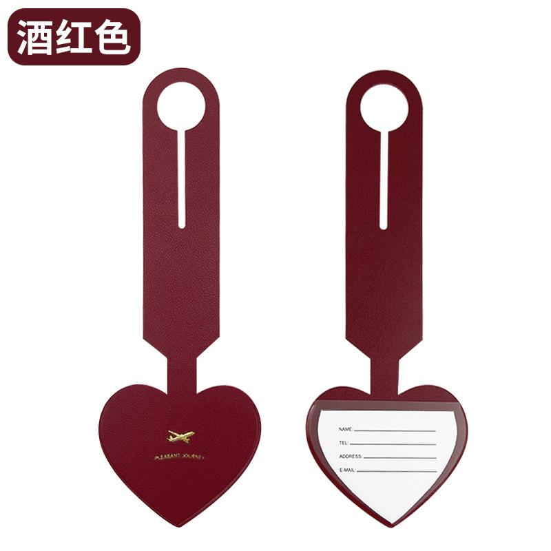Pu leather luggage tag leather strap flip lanyard with paper card tag checked name boarding pass