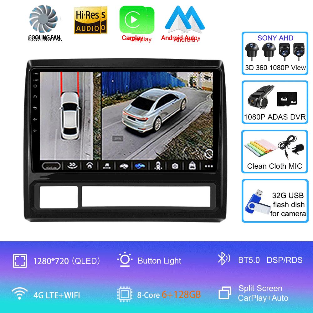 Android 14 Carplay Auto Car Radio For Toyota Tacoma 2 N200 Hilux 2005-2013 GPS Navigation Multimedia Player DSP Stereo WiFi 4G