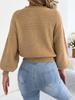 Kadın S Düz Renk Fener Kol Dar Bel Kısa Kazak