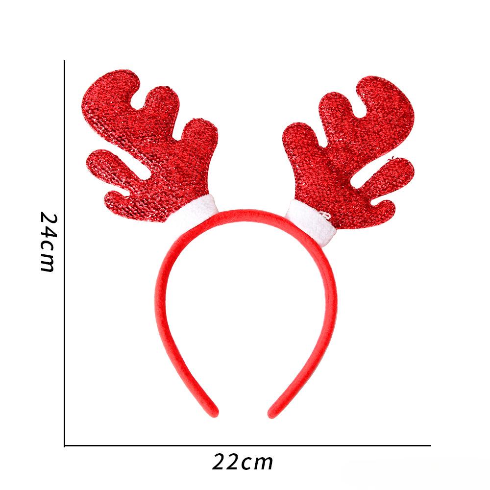 Christmas Festival Dress Headband for Children Adult Elk Antlers Star Santa Claus Birthday Party New Year Headwear Gift for Kids