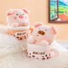 Cute Pig Plush Toy With Milk Tea Cup Cartoon Animal Gift For Children And Kids