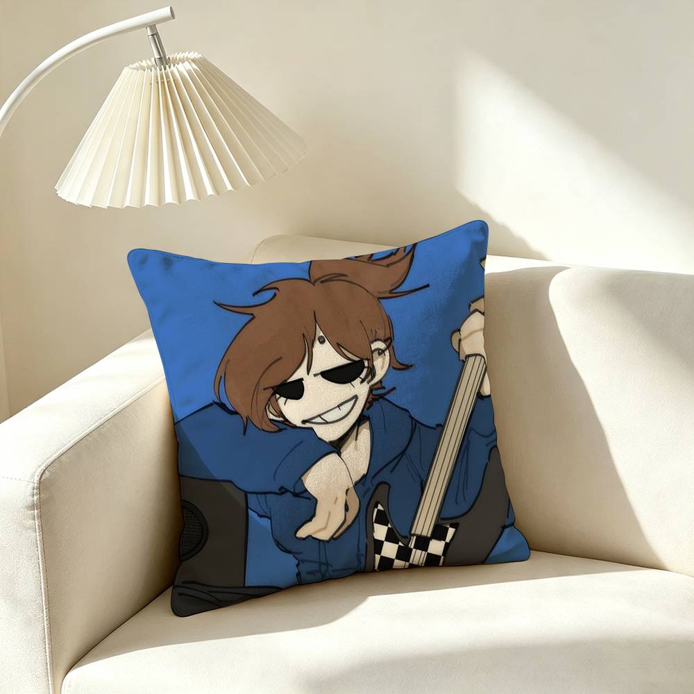 T-Tom Eddsworld Animation Pillow Case Square Double-Sided Sofa Cushion Cover Bedroom Bedside Pillow