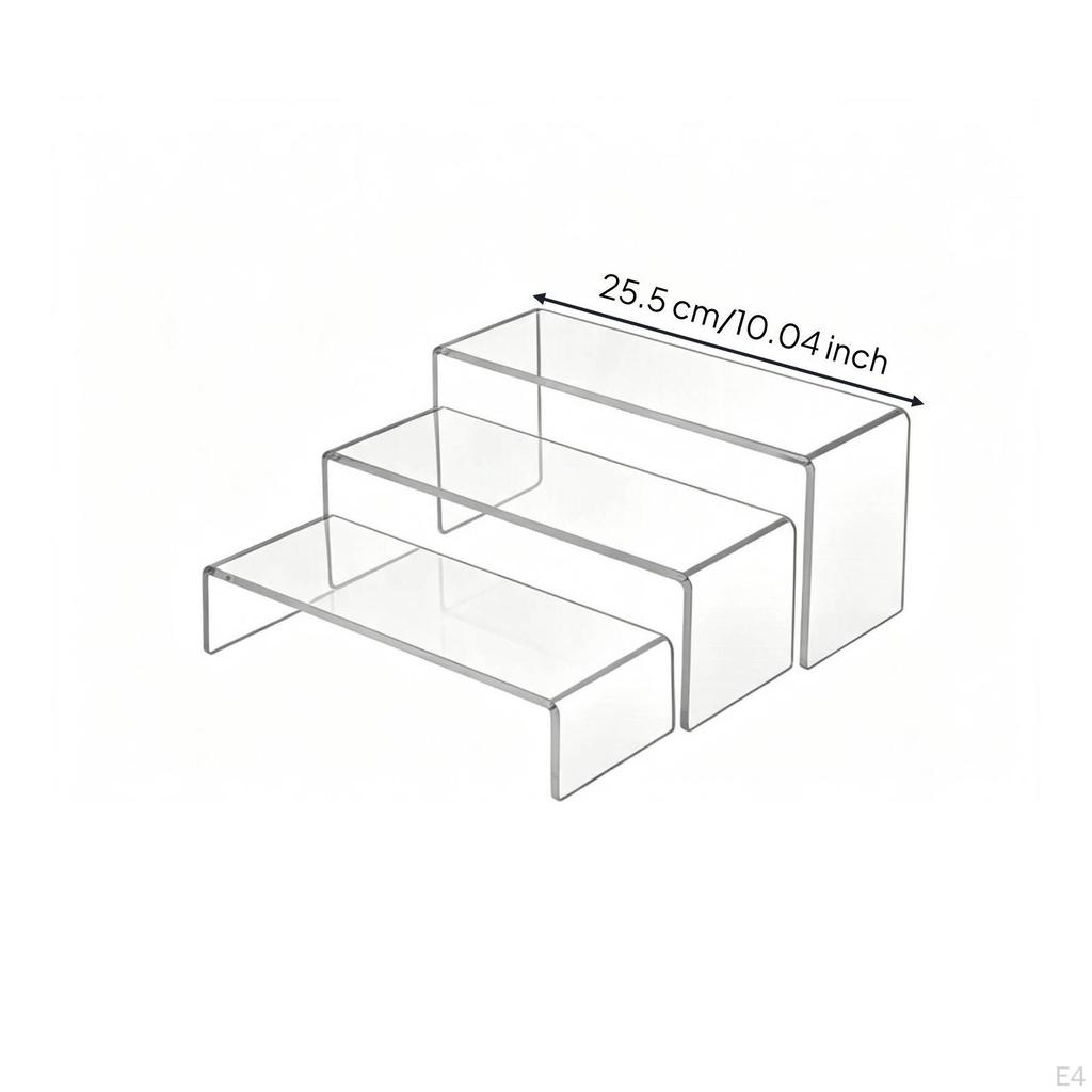 Stepped Display Riser Clear UConfiguration Transparent Cupcake Stand for Collectors,