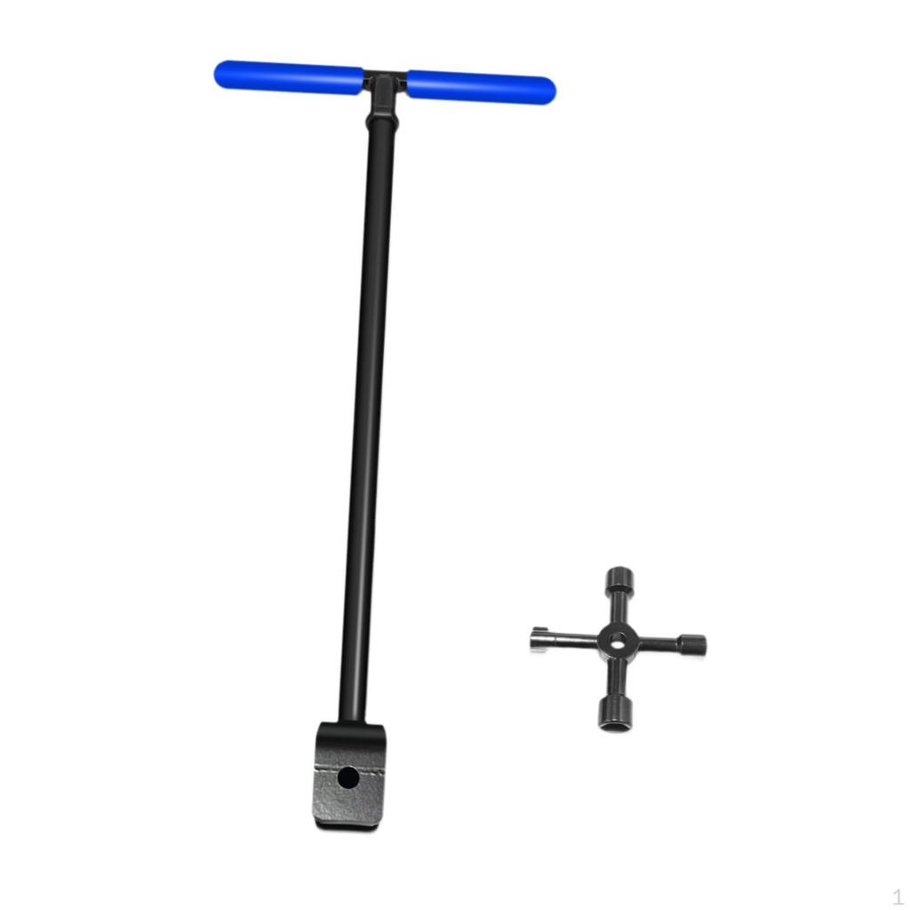 Vannmålernøkkel, Rørleggerverktøy Profesjonelt Husholdnings Stål Avstengningsverktøy, 4 Veis Multifunksjonelt