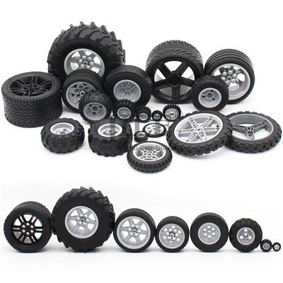 MOC Techniczne Opony Piasta Koła DIY Klocki Samochód Ciężarówka 44309 70695 15413 Klocki Konstrukcyjne Kompatybilne Motocykl Wyścig Zabawki