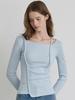 TMAKER Ribbed Shirred T-Shirt Sk