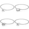 Latest Sterling Color Regal Heart Signature Lock Your Promise Padlock Clasp Bangle For Wrist Bracelet Bead Charm Diy JewelryFashion Bangle