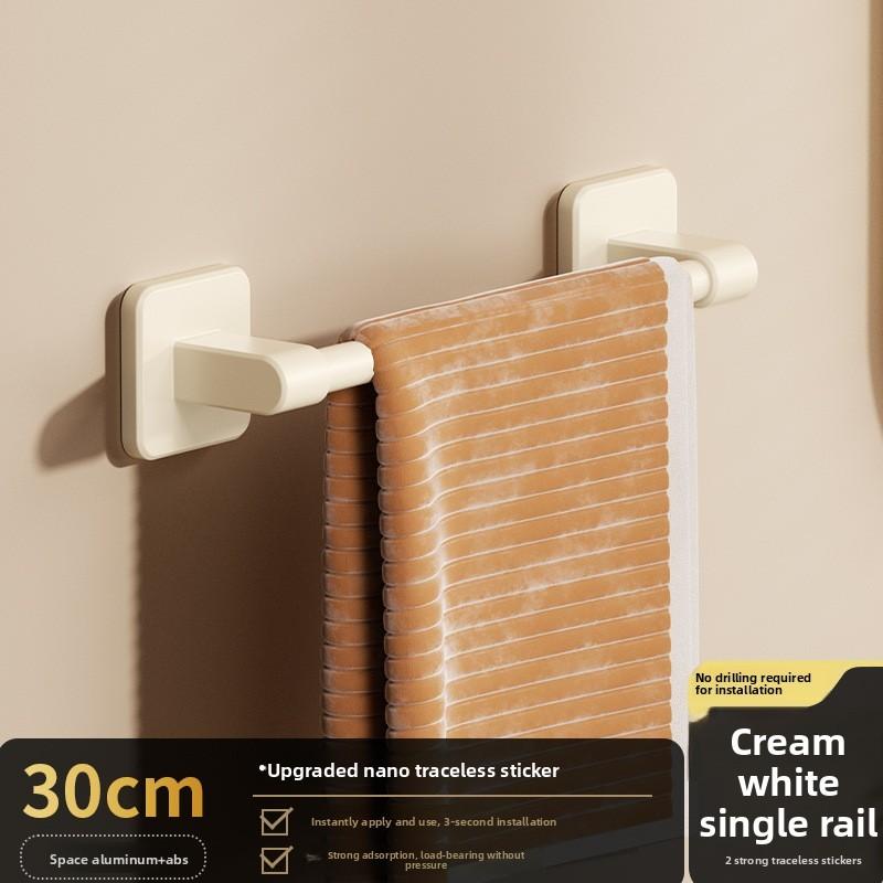 Rod Shower Towel Rack With Suction Cup Wall Mount For Bathroom Storage