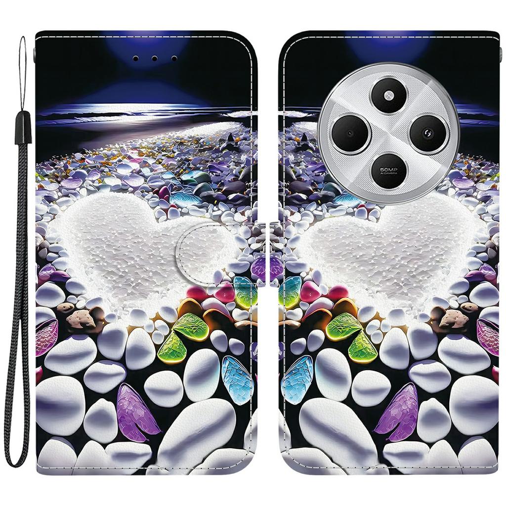 Phone Case For Xiaomi Redmi 14C 4G/Redmi 14R 5G/Poco C75 4G Pattern Printing Leather Flip Wallet Cover with Lanyard