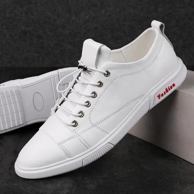 Mode Echtes Leder Herren Freizeitschuhe Neue Luxusmarke Schwarz Schnürschuhe Outdoor Formelle Schuhe Mode Einfache Herrenschuhe Herren Sneaker