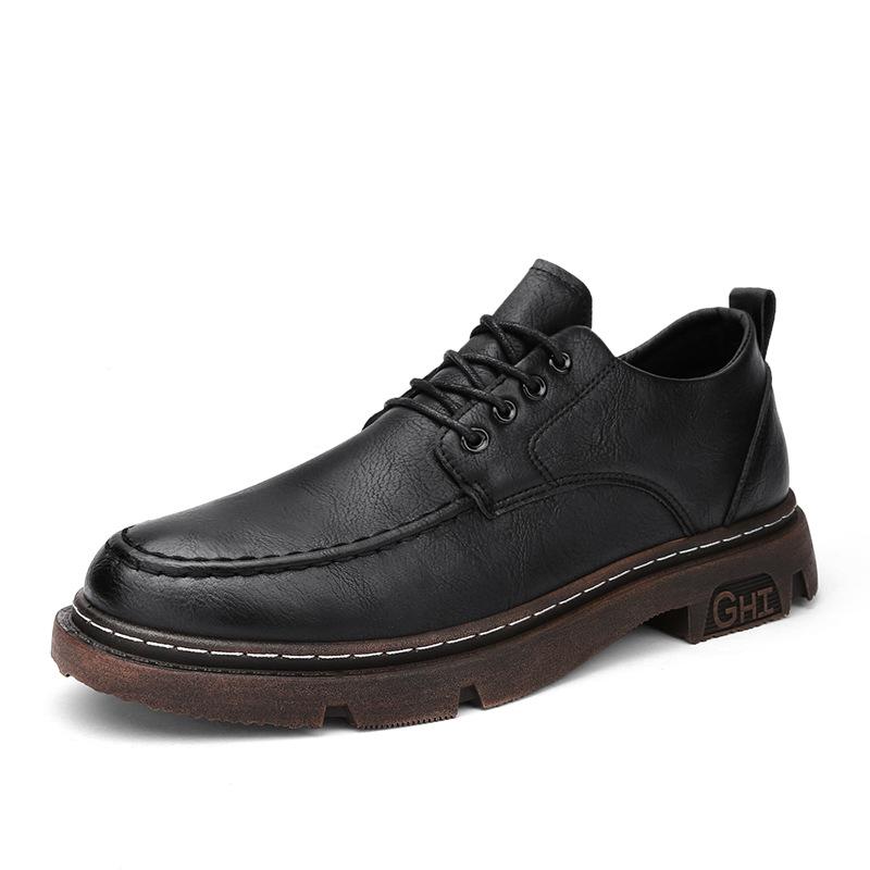 Leather Shoes Men'S Old Style Polished Retro Tooling Shoes Business Dress Casual Light Man Board Shoes Men