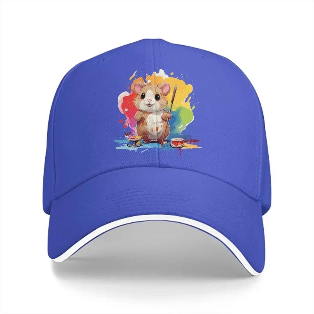 Kawaii Cute Painting Unisex Baseball Caps Peaked Cap Cute Hamster Animal Sun Shade Hats for Men Women