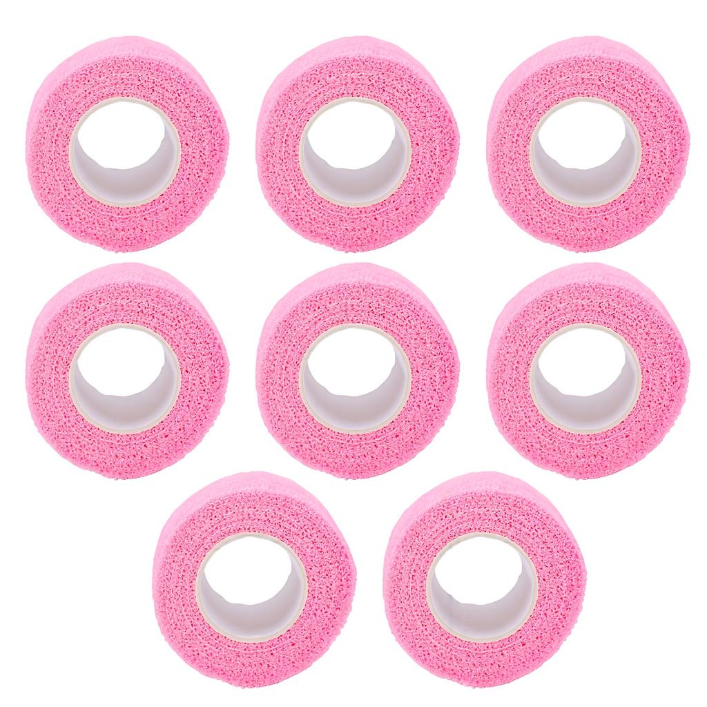 8pcs Self Adhesive Bandage Wraps Breathable High Elasticity Cohesive Bandage Wraps for Sports Pink 5cmx4.5m 8pcs