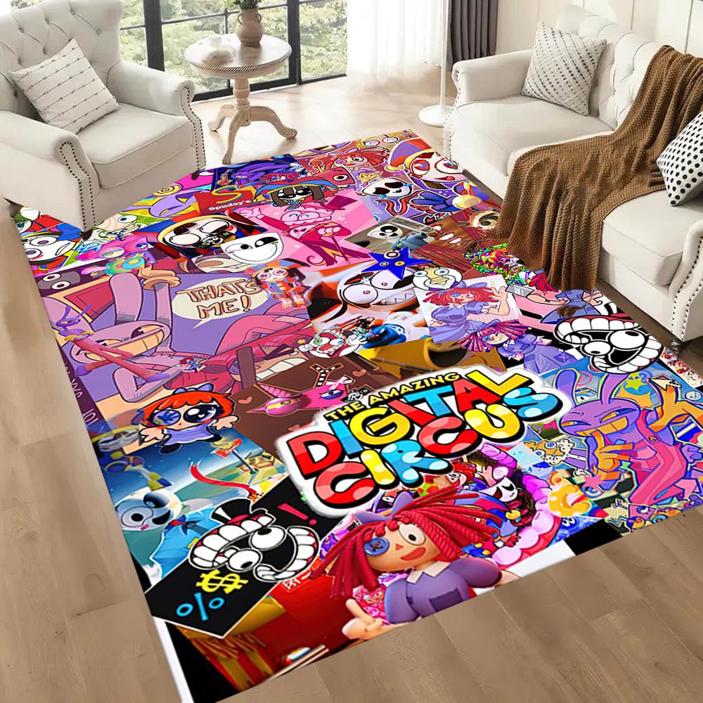 Digital Circus Area Rug Design For Game Room Playrooms Outdoor Hallway Antislip Carpet Office Home Decor Perfect Gift For Friends Family