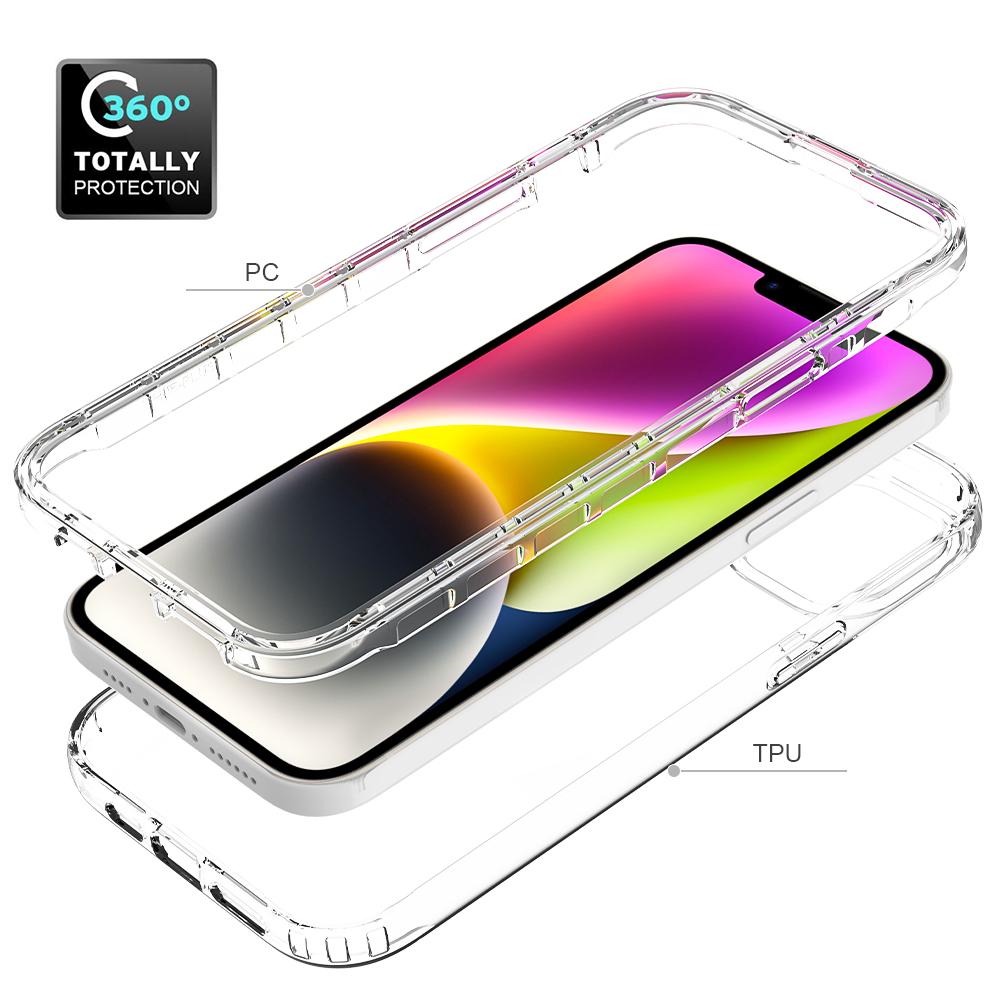 Clear Phone Case for iPhone 15 Plus,TPU+PC Drop Resistant Cell Phone Cover
