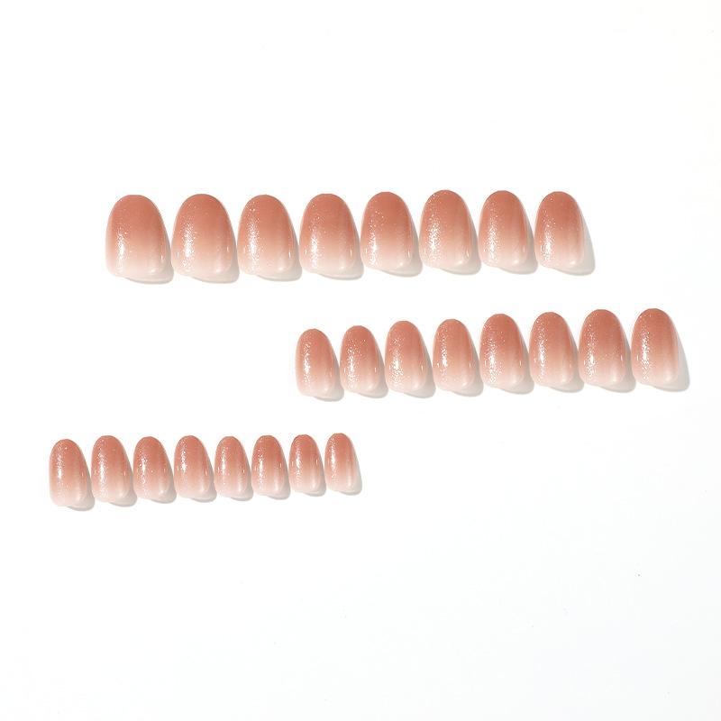 24 Pieces Wear Nail Piece Gradual Change Glitter Powder Nail Patch Nail Piece, Wear Finished Nail Piece Fake Nail Nails