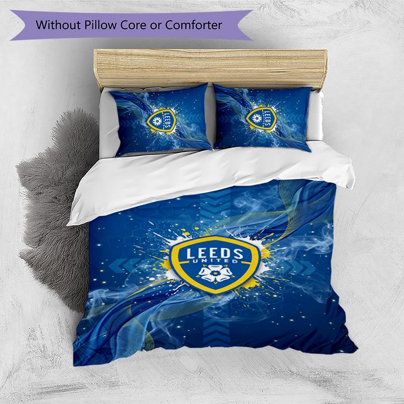 Leeds United Voetbal Beddengoed Set, 3 Delen, Comfortabel Huidvriendelijk Slaapkamer Dekbedovertrek Set