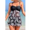 Damen Badeanzug mit Shorts, fließender zweiteiliger Badeanzug, Badebekleidung