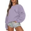 Women's Casual Fashion Round Neck Long Sleeve Sweatshirt With Pockets